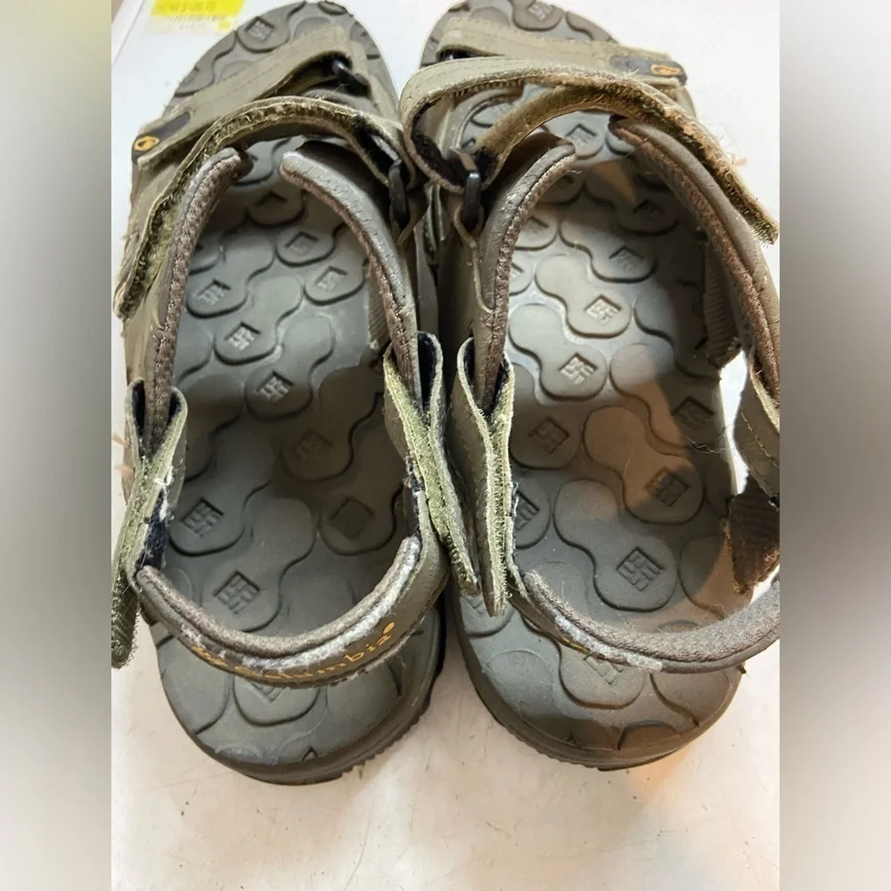 Columbia Mens Interchange Green Leather Flat Comfort Sports Sandals Shoes Sz 12